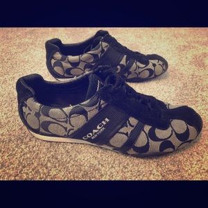 Coach tennis shoes size 7 black gray